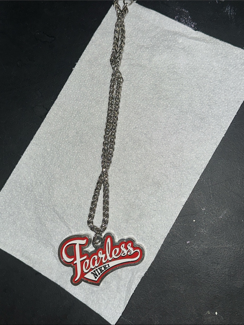WWE. fearless Nikki silver chain necklace
